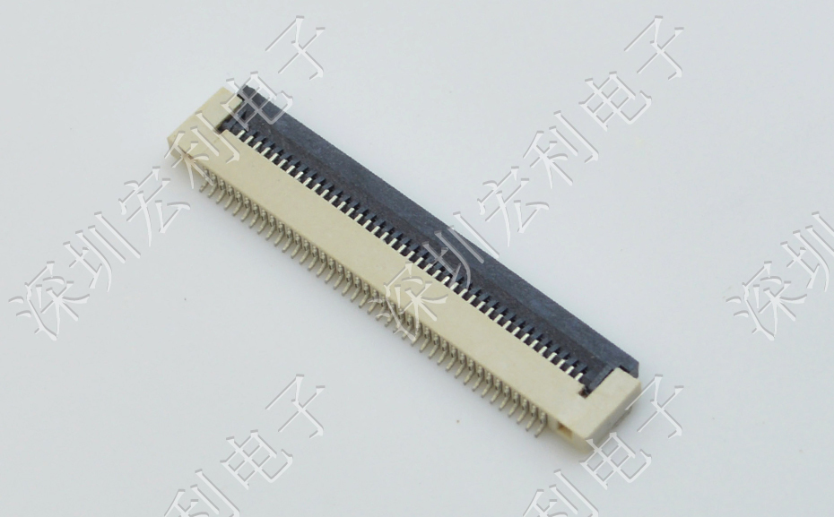 fpc柔性连接器0.5mm间距1.5H软排线插座4P/6P/8P/10P/12P-40P翻盖下接触扁平连接器