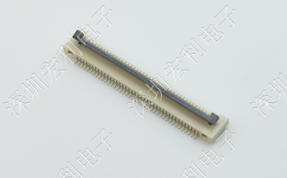 fpc柔性连接器0.5mm间距1.5H软排线插座4P/6P/8P/10P/12P-40P翻盖下接触扁平连接器