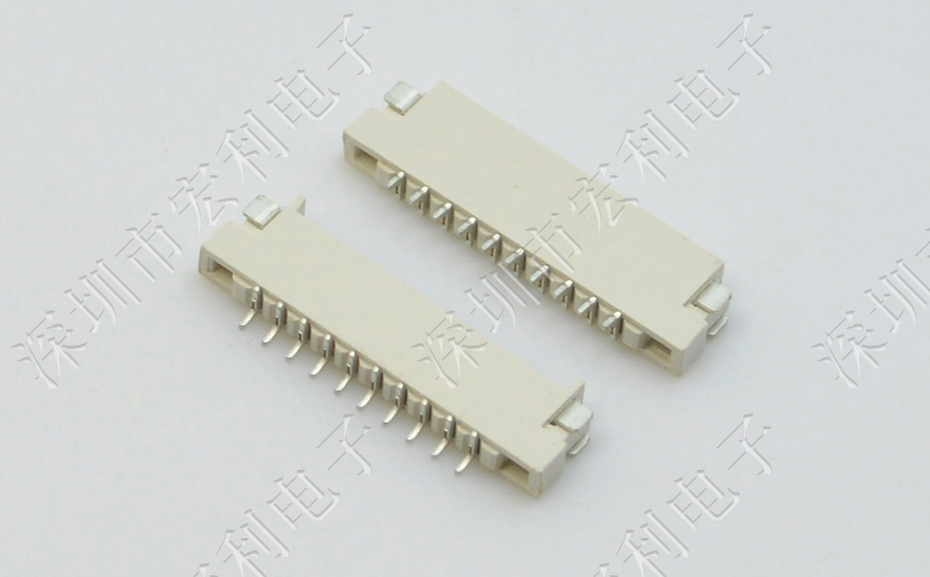 广东fpc连接器1.0mm间距 1.5H双面接触FFC排线插座4P/6P/7P/8P/10P/12P/18P/24P/26P-宏