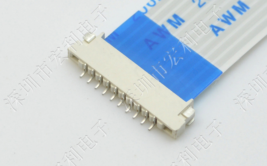广东fpc连接器1.0mm间距 1.5H双面接触FFC排线插座4P/6P/7P/8P/10P/12P/18P/24P/26P-宏