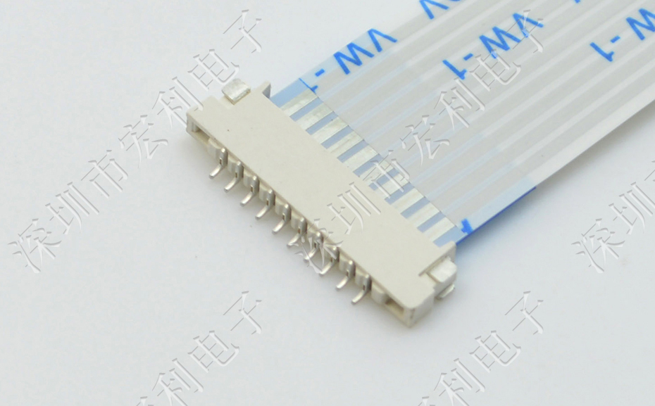 广东fpc连接器1.0mm间距 1.5H双面接触FFC排线插座4P/6P/7P/8P/10P/12P/18P/24P/26P-宏