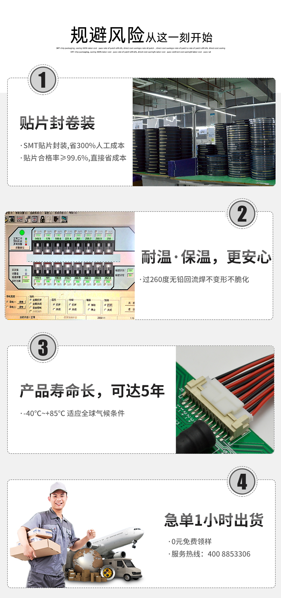 VH3.96-2P卧贴针座PCB板SMT插座 连接器3.96mm 表面贴片座