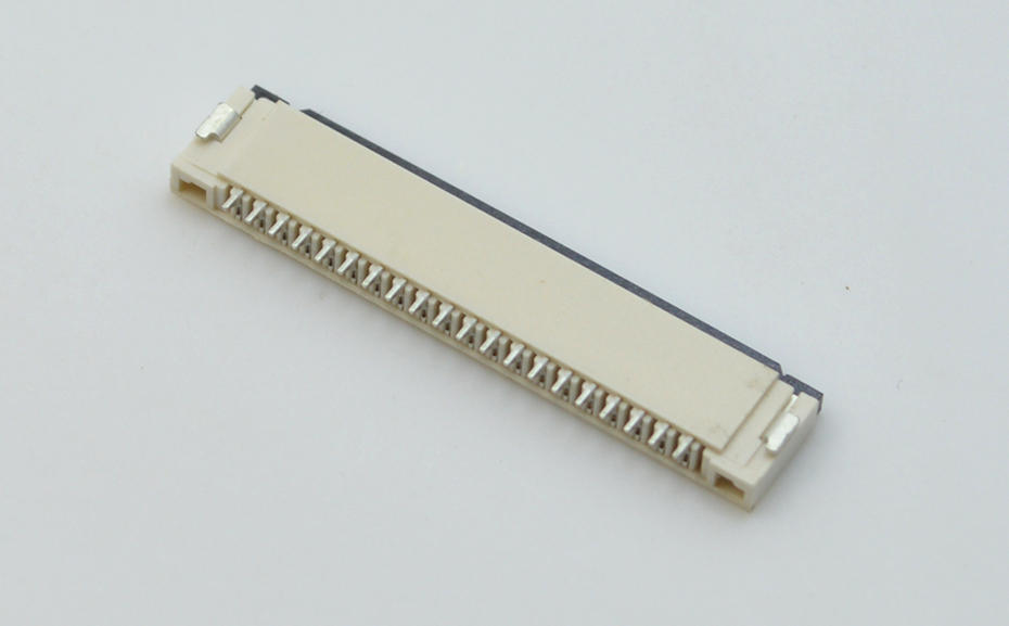 FPC 柔性软排线插座 1.0间距H2.0翻盖下接30p FFC排线电缆线连接器