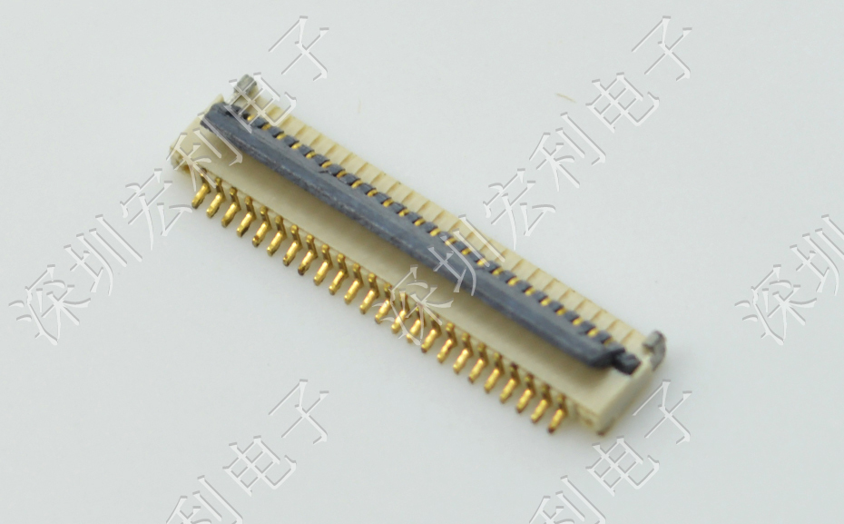 超薄FPC连接器 间距0.5mm-40PIN翻盖 塑高H1.0mm FPC插座超薄